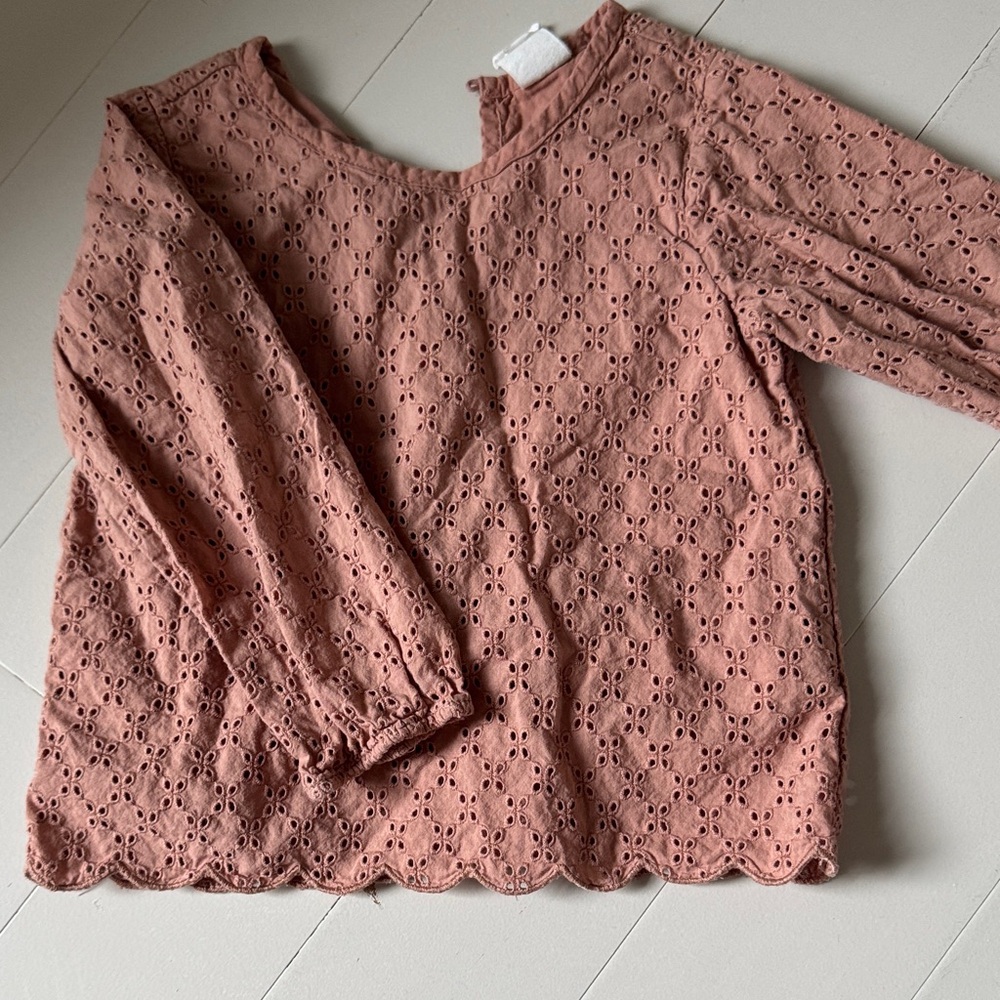 H&M Eyelet Lace Blouse - Dusty Pink